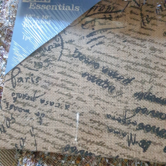 New. French Print 10"x10" Stretch Burlap Frame - Picture 7 of 7